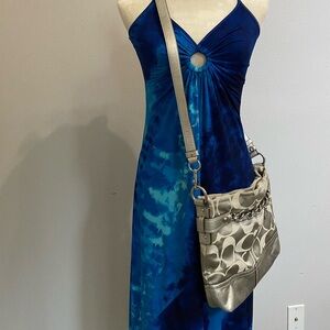 Gray & Silver Coach crossbody